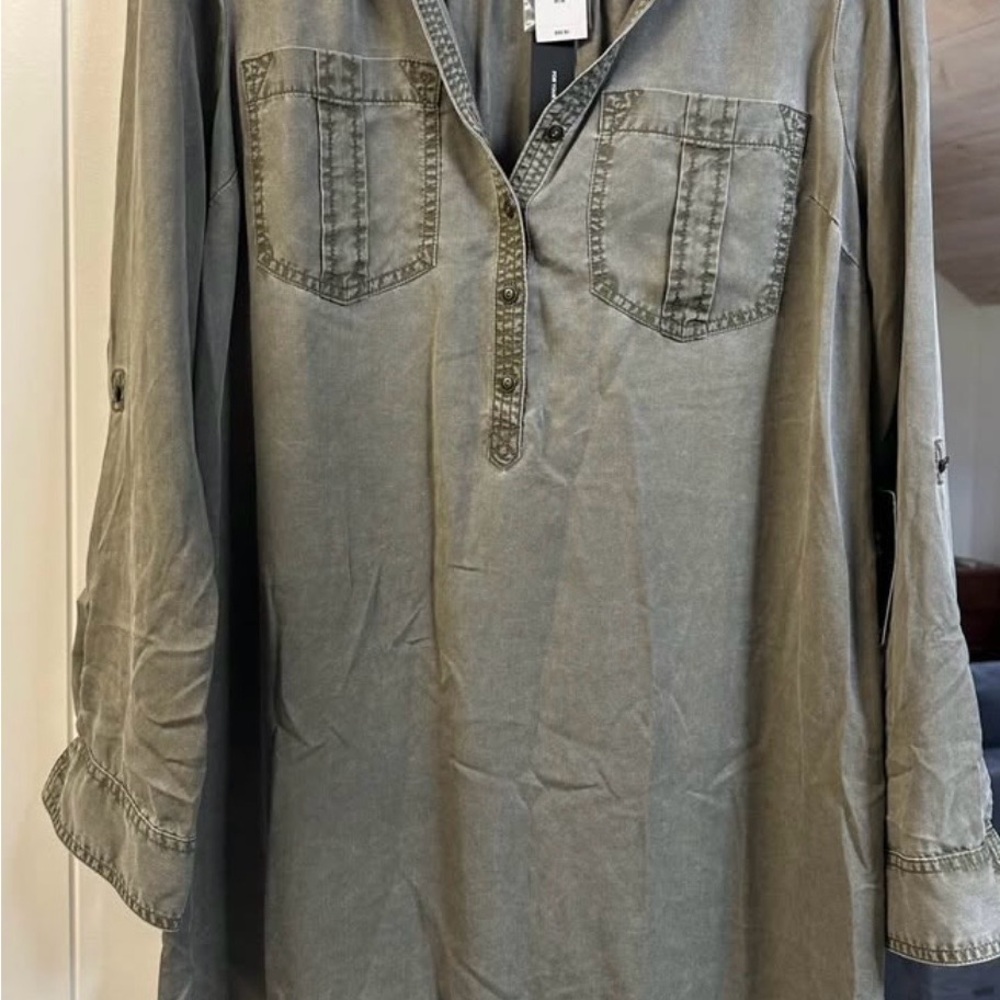 Express Olive Green Utility Tunic